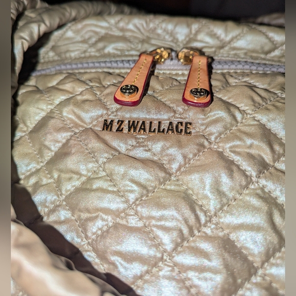 MZ Wallace Large Sutton  Metallic Quilted Travel Bag - Picture 7 of 16